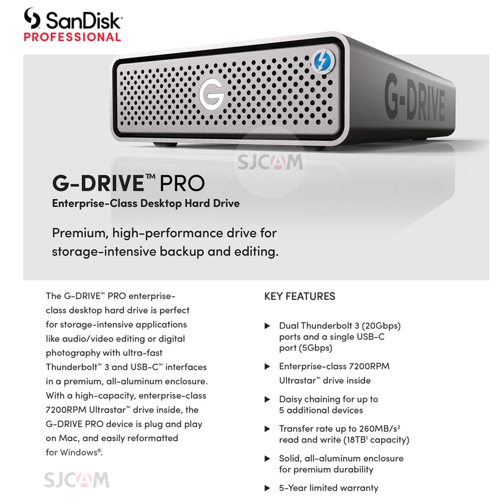 新しいブランド タートルトレードSanDisk Professional 12TB G-Drive PRO エンタープライズクラスデスクトップハードドライブ  Thunderbolt USB-C 7200RPM Ultrastarドライブ 内側 並行輸入