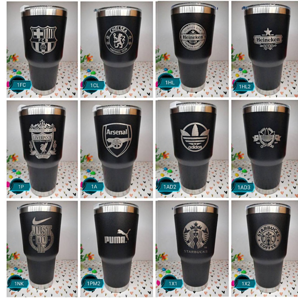 แก้วน้ำ 30Oz สีด้านขอบเงิน แก้วเก็บความเย็น ถ้วย สแตนเลส สีล้วน 900ML