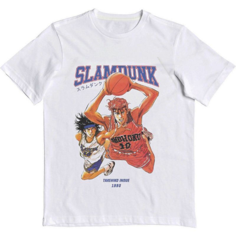 เสื้อยืด SLAM DUNK ANIME | เสื้อยืด VINTAGE BASKETBALL 90s | เสื้อขาวญี่ปุ่น ANIME MANGA