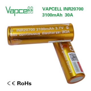 Vapcell INR20700 3100mAh 30Aสีทอง (แพคคู่2ก้อน)