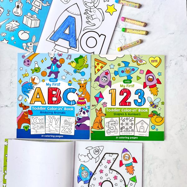 สมุดระบายสีที่ให้มากกว่าการระบายสีธรรมดา เด็กๆจะได้เรียนรู้ ABC /ตัวเลข รูปทรง พร้อมภาพสัตว์ประกอบ TODDLER Color-in'book