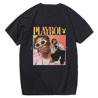 [COD]พร้อมส่ง เสื้อยืดลําลอง ผ้าฝ้าย แขนสั้น คอกลม พิมพ์ลาย Playboi Carti 90S หลากสี สไตล์วินเทจ คุณภาพสูง สําหรับผู้ชาย