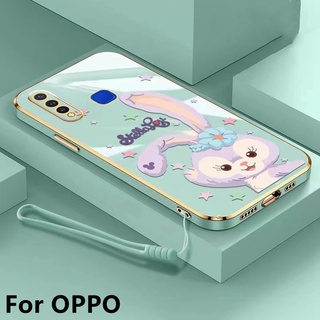 เคส OPPO A74 5G A52 A92 A91 Reno 3 A94 Reno 5F A53 2020 A33 A93 2020 Reno 4F A31 A9 2020 A5 2020 F9 F11 การ์ตูน Electroplated เคสโทรศัพท์ Soft Case