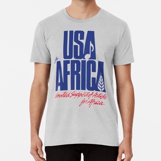 เสื้อยืดผ้าฝ้าย พิมพ์ลาย Are We the World Usa สไตล์เรโทร เรียบง่าย สําหรับ Africa We Are the World United States Artists