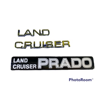 TOYOTA LAND CRUISER PRADO อักษร โลโก้ ท้าย โตโยต้า แลนด์ครุยเซอร์ ปราโด logo สีเงิน สีดำ พลาสติก LANDCRUISER