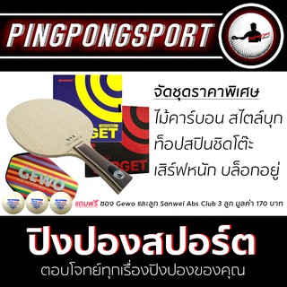 Pingpongsport ชุดไม้ประกอบ Archer-B +ยางปิงปอง Sanwei Target National และ Sanwei Target 90