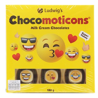 ลุดวิคช็อกโกแลตโมติคอนสอดไส้รสนม 100กรัม Ludwick Chocolate Motikon Filled with Milk 100g.