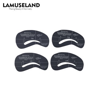 LAMUSELAND เเม่พิมพ์เขียนคิ้ว 4 แบบ/ชุด (มี 24 แบบให้เลือก) 2404