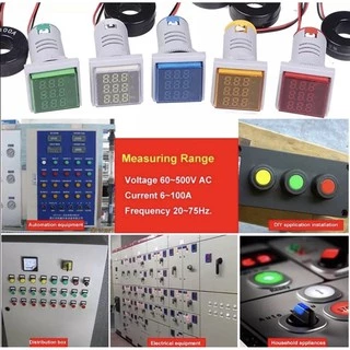 3in1 วัดแรงดัน ความถี่ วัดกระแส AC 60-500V 0-100A 1ชิ้น เลือกสีตามการใช้งาน Volt meter Am Meter