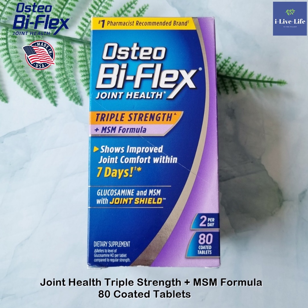Osteo Bi-Flex - Joint Health Triple Strength + MSM Formula 80 Coated Tablets เอ็มเอสเอ็ม
