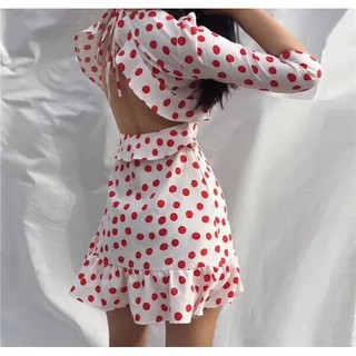 Polka Dot dress ลายจุดสีแดง