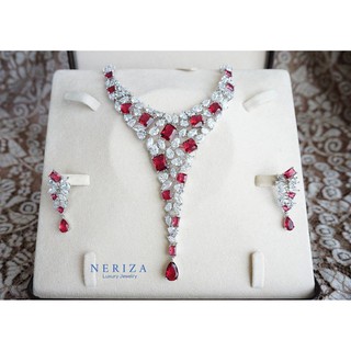 Neriza Jewelry/ชุดเครื่องประดับเพชรสังเคราะห์เกรดพรีเมี่ยมประกายไฟเทียบเท่าเพชรแท้ NZC034