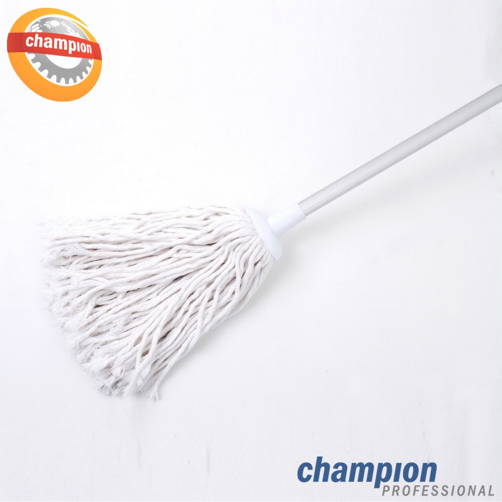 ม็อปจุกถูพื้นหัวพลาสติก พร้อมผ้า CHAMPION PROFESSIONAL ไม้ถูพื้น ไม้ถูบ้าน ม็อบถูพื้น ไม้ม็อบถูพื้น