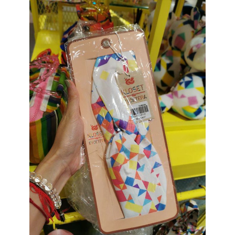 Kloset ที่คาดผม มือ1 ป้ายห้อย ลาย pixcel