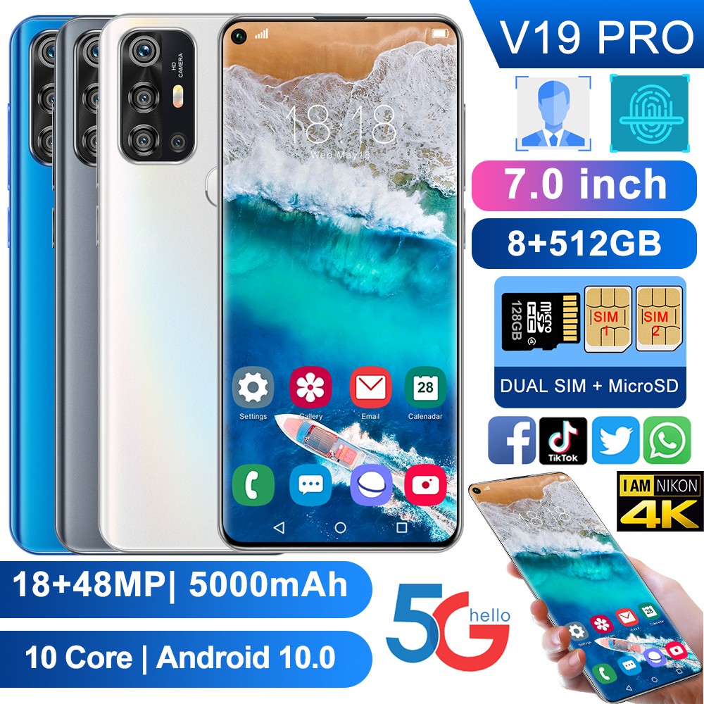 [คร้ายๆกับVivoค่ะ] V19Pro 8GB+512GBโทรศัพท์มือถือ โทรศัพท์ โทรสับ โทรศัพท์เกม สมาร์ทโฟน มือถือราคาถูก โทรศัพท์สมาร์ท