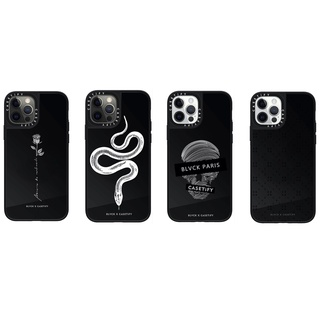 Casetify Blvck เคสโทรศัพท์มือถือแบบแข็ง ลายกะโหลกงู ดอกไม้ สําหรับ iPhone 14 13 12 11 Pro Max Plus