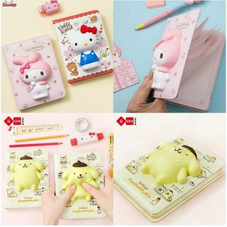 สมุดโน๊ตสกูชชี่ Hello Kitty &amp; My Melody