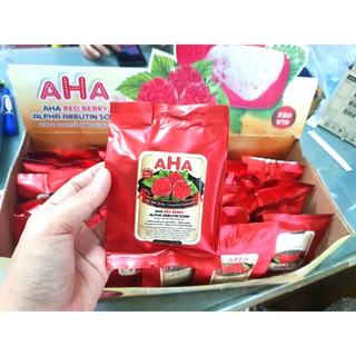 แท้💯 สบู่เบอรี่ AHA   ลดรอยแตกลาย ลดสิว แผลเป็นตามตัว AHA Red Berry  Soap 100g.