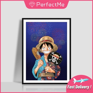 [PM] ชุดงานจิตรกรรมเม็ดบีดทรงเพชร 5D DIY รูปการ์ตูน One Piece สําหรับตกแต่งบ้าน