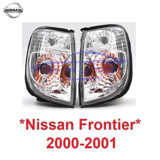 1คู่ รุ่นไฟหน้าเต็ม ไฟเลี้ยวมุม นิสสัน ฟรอนเทียร์ 2000 - 2001 ไฟเลี้ยว ฝาขาว Nissan Frontier D22 ไฟมุม ไฟสัญญาณ