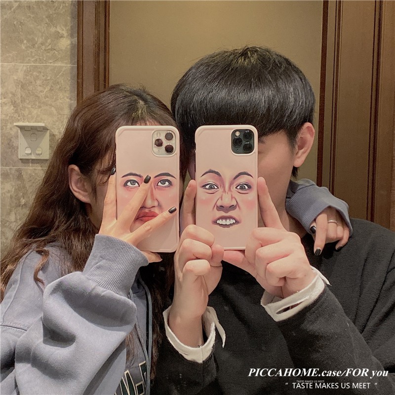 การแสดงออกของเซลฟีสำหรับ Apple x mobile phone case iPhone11pro / xsmax / xr / iphonex couple 8plus