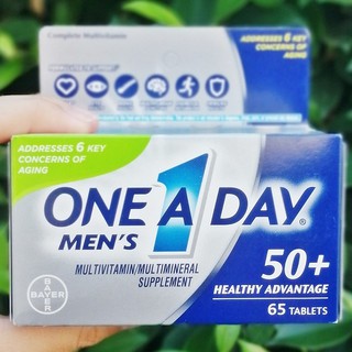 50% Sale!!! Mens 50+ Healthy Advantage 65 Tablets (One A Day®) วิตามินและแร่ธาตุรวม 24 ชนิด สำหรับผู้ชายวัย 50 ขึ้นไป