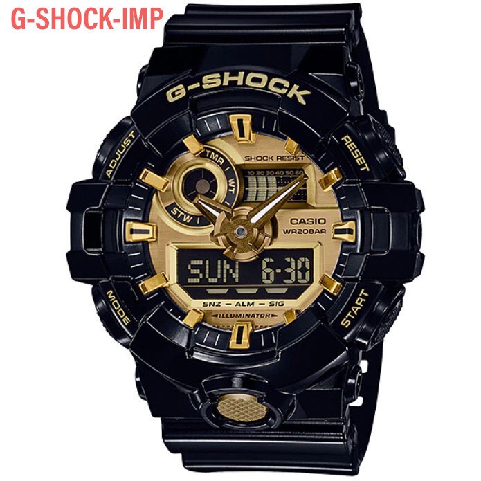 นาฬิกา CASIO G-SHOCK รุ่น GA-710GB-1ADR ดำทอง ของแท้ประกันศูนย์ CMG 1 ปี