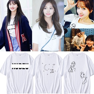 [ปรับแต่งได้]KPOP เสื้อยืดผ้าฝ้ายผู้หญิง TWICE Tzuyu Sana Park เดียวกันหลวมแขนสั้น Top 2022 ใหม่สไตล์เกาหลีแฟชั่นคู่สบาย