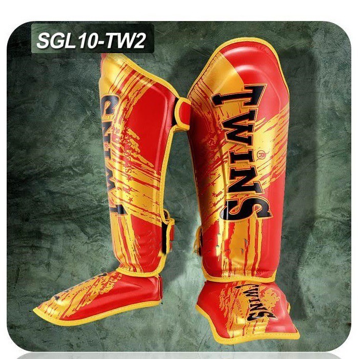 สนับแข้ง ทวินส์ แฟนซี ขนาด M สำหรับการซ้อมมวยTwins Special shin pads Guards FSGL10-TW2 red Medium Protector for Training