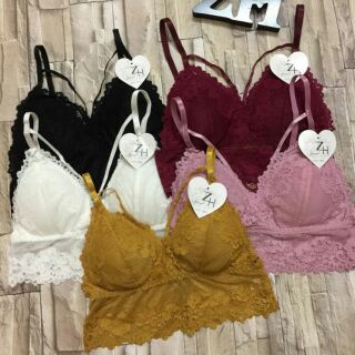 👉กดสั่งซื้อได้เลยค่ะ♥ส่งภายใน1-2วัน👈👙ครอปบราลูกไม้เกรดดี No.168