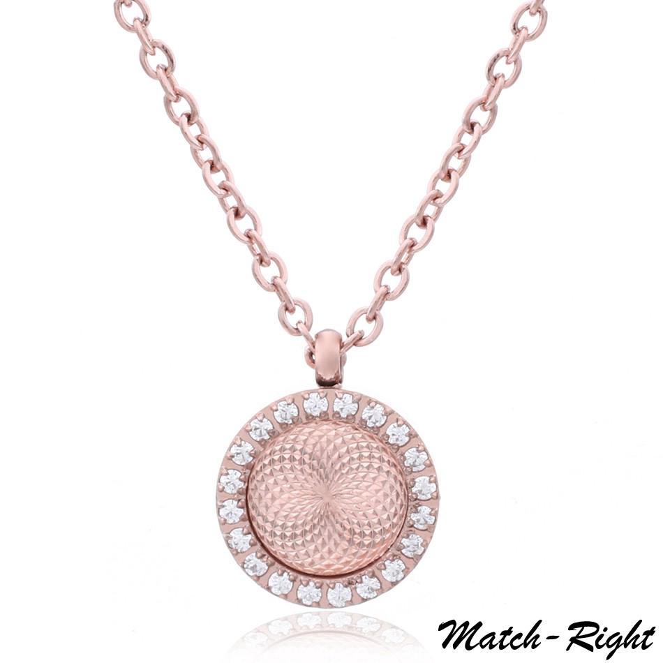 สร้อยคอจี้ไรน์สโตนย้อนยุค Gold Plated Necklace Rose Gold Rhinestone Micro Inlays Heart Necklace