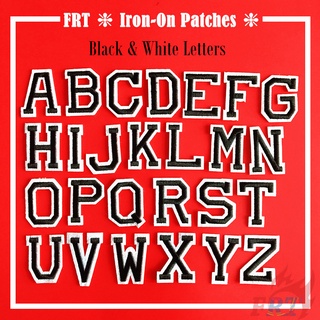 ☸ Black &amp; White Letters：Black Letter Iron-on Patch ☸ 1Pc Diy Sew on Iron on Badges Patches