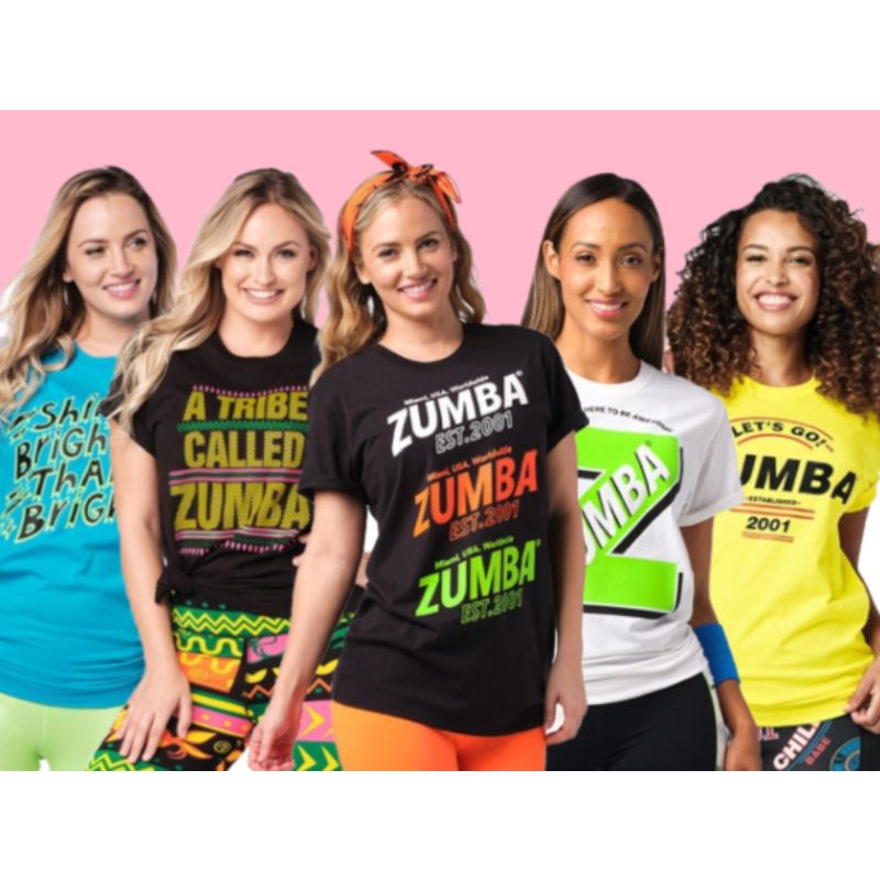 ZUMBA เสื้อยืด/ZUMBA DANCE CLOTHES/ชุดกีฬาผู้หญิง/KZ EST 2001