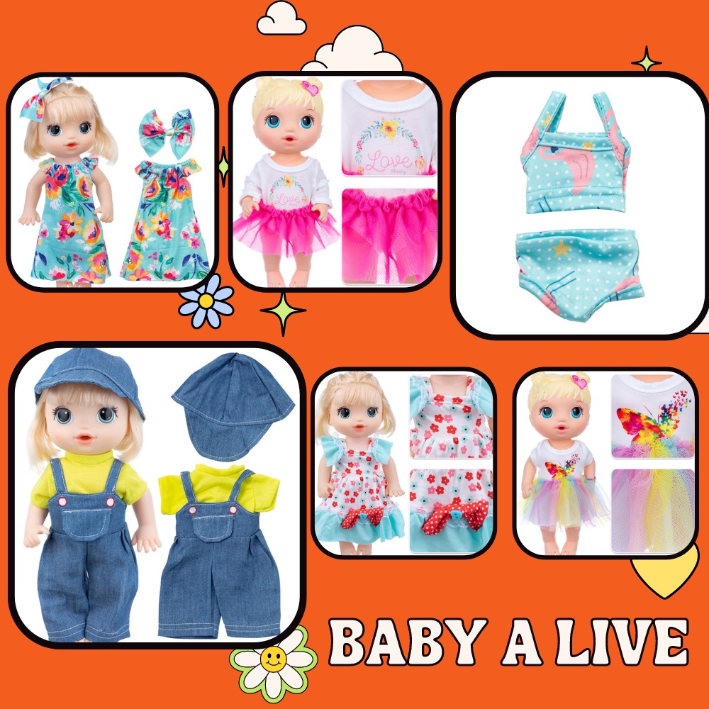 SR123 Baby Alive เสื้อผ้าสำหรับตุ๊กตา ชุดตุ๊กตา Baby alive ฮาสโบร เบบี้ อไลฟ์ เปลี่ยนเสื้อผ้าได้ ชุด