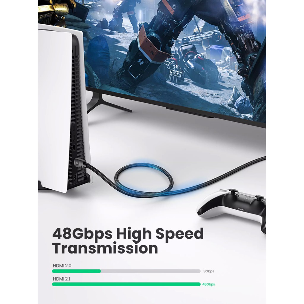 Ugreen HDMI 2.1 Cable Ultra High-speed 8K/60Hz 4K/120Hz รูปที่ 4