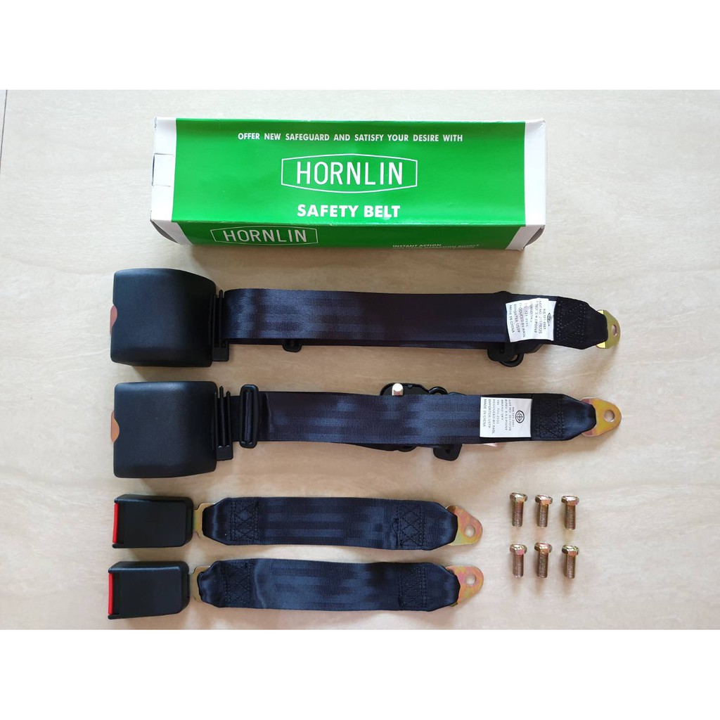 เข็มขัดนิรภัย 3จุด AUTO สีดำ  สายล็อคแบบผ้า LH/RH มี ม.อ.ก HORNLIN ราคาSETละ790 บาท
