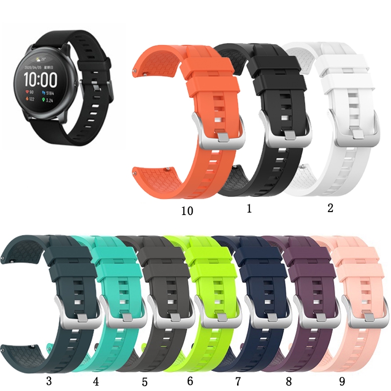 สายนาฬิกาซิลิโคน 22 มม สำหรับ Xiaomi Haylou Solar LS05 Haylou RT LS05S RS3 LS04 RT2 LS10 GST LS09B RS4 LS12 XIAOMI Watch 5 S4 Sport S3 S2 S1 pro S1 Active Watch Color