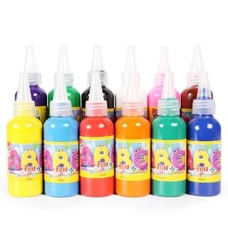 CloudBaby💖NEWสีน้ำล้างออกได้ สีน้ำ สีน้ำปลอดภัย สีน้ำเข้มข้น 12 สี ปลอดสารพิษ สีโปสเตอร์ สีน้ำสำหรับเด็ก สีน้ำล้างได้