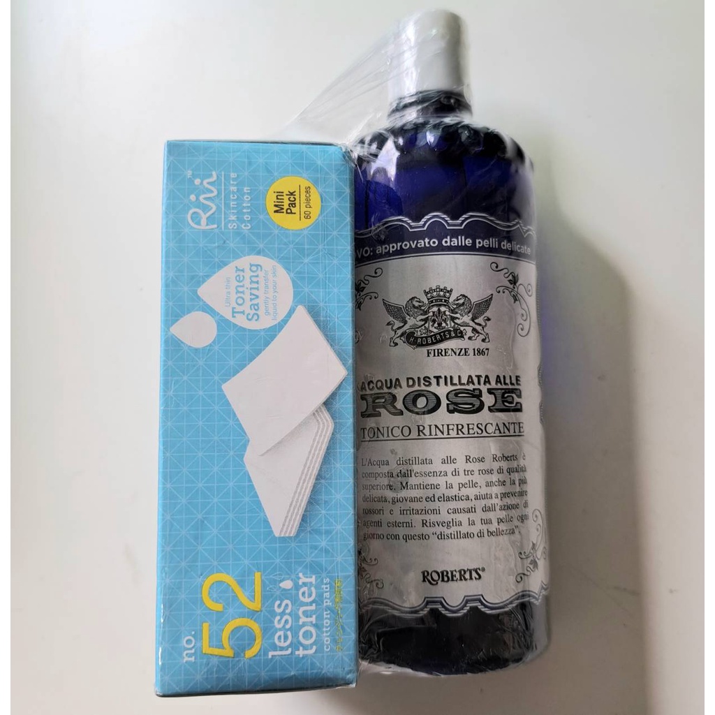 Acqua Alle Rose Tonico Rinfrescante.300 ml. + แถมสำลี Rii Skincare Cotton No.52