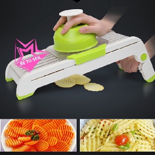 🧅🥕 SMART MANDOLINE SLICER เครื่องสไลด์ผัก หั่นผักและผลไม้ หั่นมันฝรั่ง(สีเขียว)ใบมีดถอดลับได้ 🥕🧅