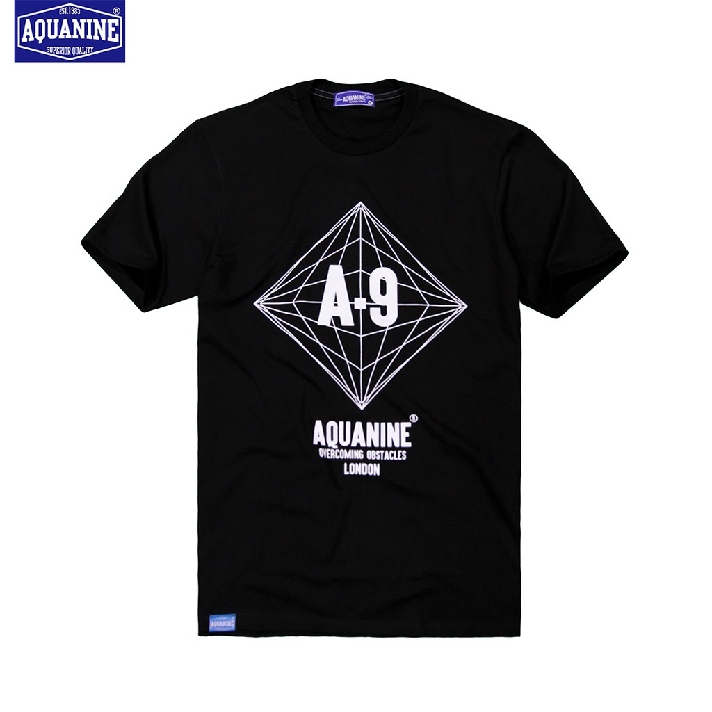 AQUANINE เสื้อยืดผู้ชาย เสื้อยืดผู้หญิง รุ่น OVERCOMING OBSTACLES (เสื้อยืดสีดำ) ลิขสิทธิ์แท้