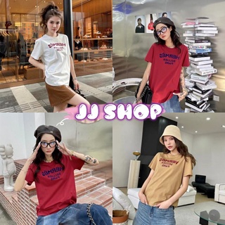 JJ Shop​💜​พร้อมส่ง เสื้อยืดคอกลม แขนสั้น ลายสกีนสีพื้นผ้านิ่มใส่สบายสบายน่ารัก "DX-9605"