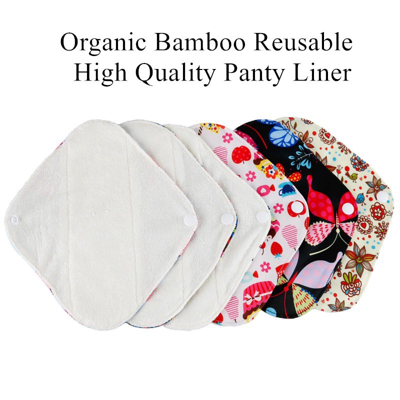 Organic Bamboo Cloth Menstrual Panty Liner Sanitary Pads / ผ้าอนามัยกางเกงซับในแผ่นไม้ไผ่อินทรีย์