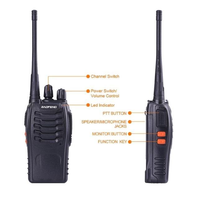 yzAP BaoFeng BF-999S(1pcs ) 3-5KM Walkie Talkie 16 Channel Radio ...