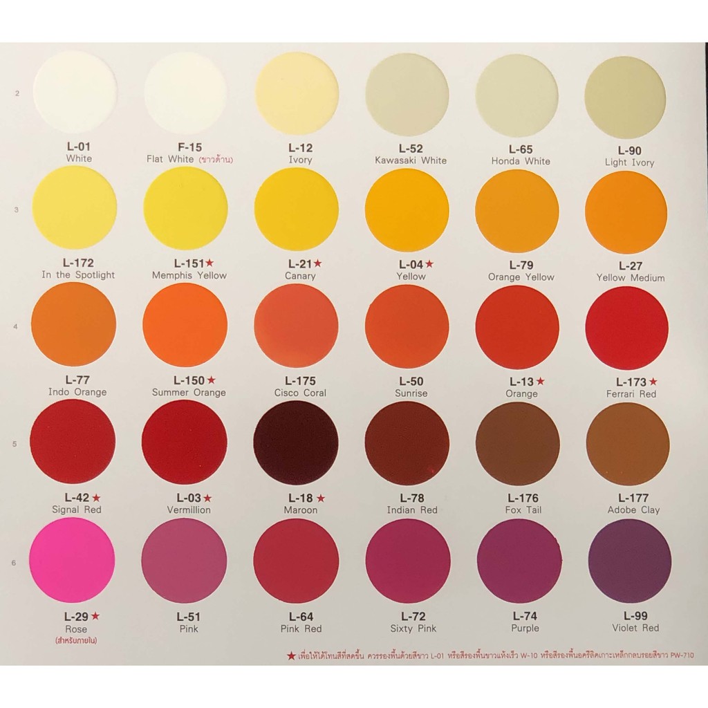 Leyland  สีเสปรย์เลย์แลนด์  เฉดสีมาตรฐาน (มีครบทุกสี)