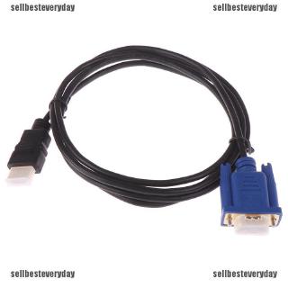 Seth อะแดปเตอร์สายเคเบิ้ล hdmi ตัวผู้ เป็น vga hd-15 ตัวผู้ 15pin 1.8 ม. 1080p 6 ฟุต