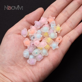 50pcs 11mm ลูกปัดอะครีลิคดาวผสมลูกปัดดาวเคลือบสำหรับทำเครื่องประดับ DIY สร้อยข้อมืองานหัตถกรรมทำมือ