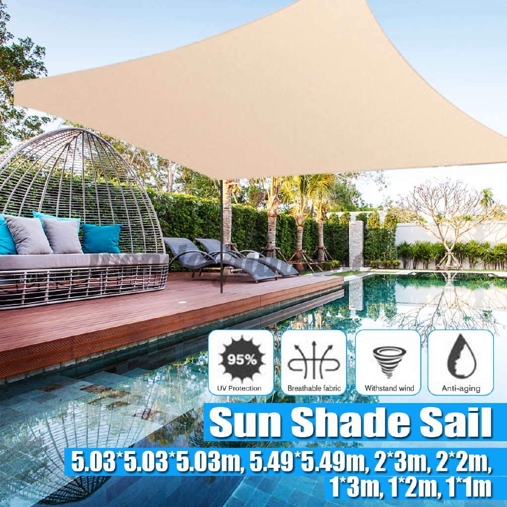 Sun Shade Sail Waterproof Oxford Polyester Outdoor Garden Yard Plant