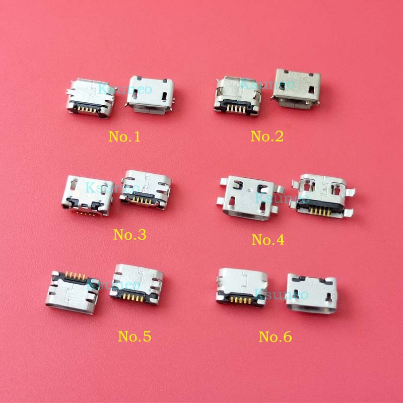 ซ็อกเก็ตแจ็คเชื่อมต่อพอร์ตชาร์จ Type B Micro Usb 5 Pin Female
