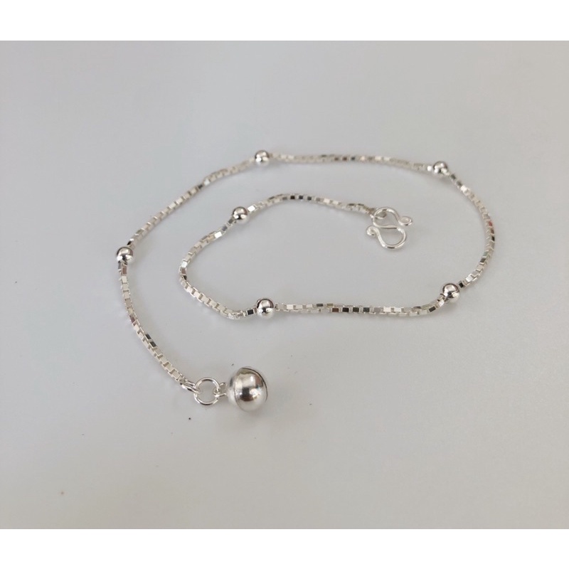 สร้อยข้อเท้าลายอิตาลีเงินแท้925 เครื่องประดับเงินแท้925 สร้อยข้อเท้าเงินแท้